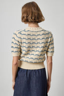 Lilla P Short Sleeve Multi Stitch Pullover Sweater