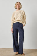 Lilla P High-Rise Wide-Leg Denim Trouser – Dark Wash
