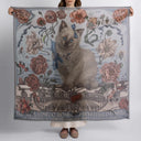 Sabina Savage Ring a Ring o’ Roses Cashmere Shawl 135 – Glacier/Ballet