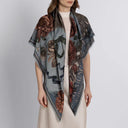 Sabina Savage Ring a Ring o’ Roses Cashmere Shawl 135 – Glacier/Ballet