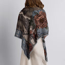 Sabina Savage Ring a Ring o’ Roses Cashmere Shawl 135 – Glacier/Ballet