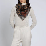 Sabina Savage Lunar Leopard Silk Twill Champange/Silk - Silk 90 x 90cm