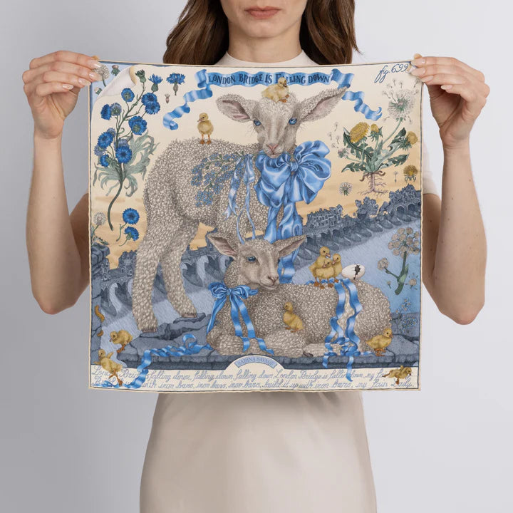 Rhymes of London London Bridge is Falling Down Silk Twill