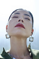 Simon Alcantara Gate Mother of Pearl & Quartz Earrings – 25mm