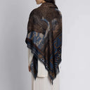 Sabina Savage Secrets of The Bison Cashmere Shawl 135 – Chambray/Stone