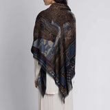 Sabina Savage Secrets of the Bison Cashmere Chambray/Stone 135 x 135cm
