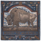 Sabina Savage Secrets of the Bison Cashmere Chambray/Stone 135 x 135cm
