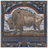 Sabina Savage Secrets of the Bison Silk Twill Chambray/Stone 90 x 90cm