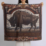 Sabina Savage Secrets of the Bison  Silk Twill Sanguine/Silver 90 x   90cm