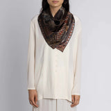 Sabina Savage Secrets of the Bison  Silk Twill Sanguine/Silver 90 x   90cm