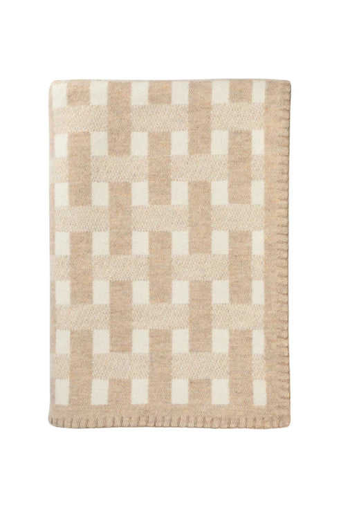 Johnston's Blanket Stitched Basketweave Throw