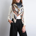 Sabina Savage The Alligator’s Empire Wool Silk Shawl 135 – Midnight/Steel