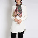 Sabina Savage The Fool Silk Twill Scarf 90 – Raspberry/Shell