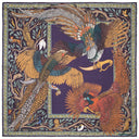 Sabina Savage The Pheasant Tree Silk Twill Scarf 90 – Damson/Gold