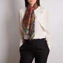 Sabina Savage The Pheasant Tree Silk Twill Scarf 90 – Damson/Gold