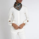 Sabina Savage The Rabbits and The Elephant Silk Twill Scarf 42 – Midnight/Honey