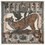 Sabina Savage The Tiger Trap Cashmere Porcelian/ Moss 135 x 135cm