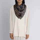 Sabina Savage The Wolf You Feed Silk Twill  Gunmetal/Gloaming 90 x 90cm