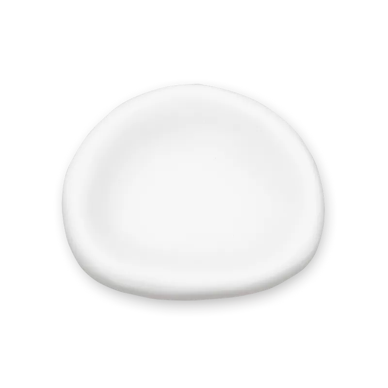 Tina Frey Amoeba Medium Bowl in white resin with smooth, organic shape and sculptural finish.