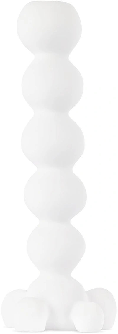 Tina Frey Bubble Candle Holder in white resin, inspired by the effervescence of champagne, handcrafted in San Francisco.