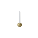 Brushed brass candle holder with modern circular design by Tina Frey, handcrafted in San Francisco.