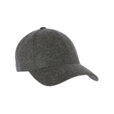 Front view of Varsity Headwear 100% Loro Piana Cashmere Cap in Flint Grey, showcasing mid-profile 6-panel design.