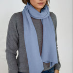 pale blue cashmere Scottish cashmere poncho designed in Telluride and made in the USA. A versatile, elegant winter wrap for all body types.
