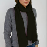 Lightweight charcoal gray cashmere Scottish cashmere scarf designed in Telluride and made in the USA. A breathable, everyday accessory for understated luxury.