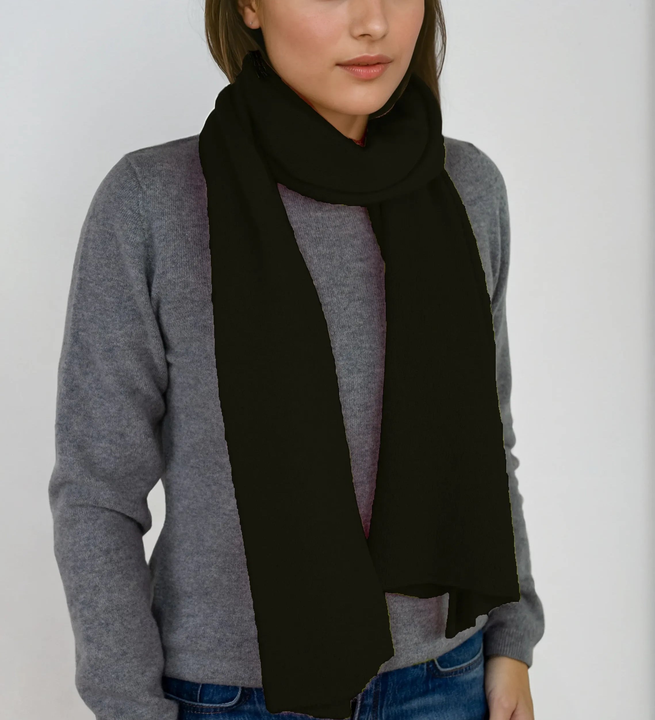 Lightweight charcoal gray cashmere Scottish cashmere scarf designed in Telluride and made in the USA. A breathable, everyday accessory for understated luxury.