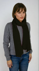 Lightweight charcoal gray cashmere Scottish cashmere scarf designed in Telluride and made in the USA. A breathable, everyday accessory for understated luxury.