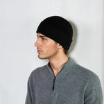 Ribbed cashmere beanie with extra crown room, designed in Telluride and made in the USA. A cozy unisex winter essential.