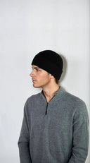 Ribbed cashmere beanie with extra crown room, designed in Telluride and made in the USA. A cozy unisex winter essential.