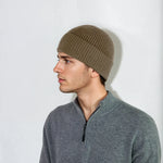 Ribbed cashmere beanie with extra crown room, designed in Telluride and made in the USA. A cozy unisex winter essential.