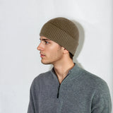 Ribbed cashmere beanie with extra crown room, designed in Telluride and made in the USA. A cozy unisex winter essential.