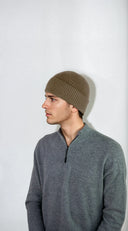 Ribbed cashmere beanie with extra crown room, designed in Telluride and made in the USA. A cozy unisex winter essential.