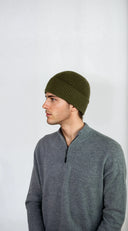 Ribbed cashmere beanie with extra crown room, designed in Telluride and made in the USA. A cozy unisex winter essential.