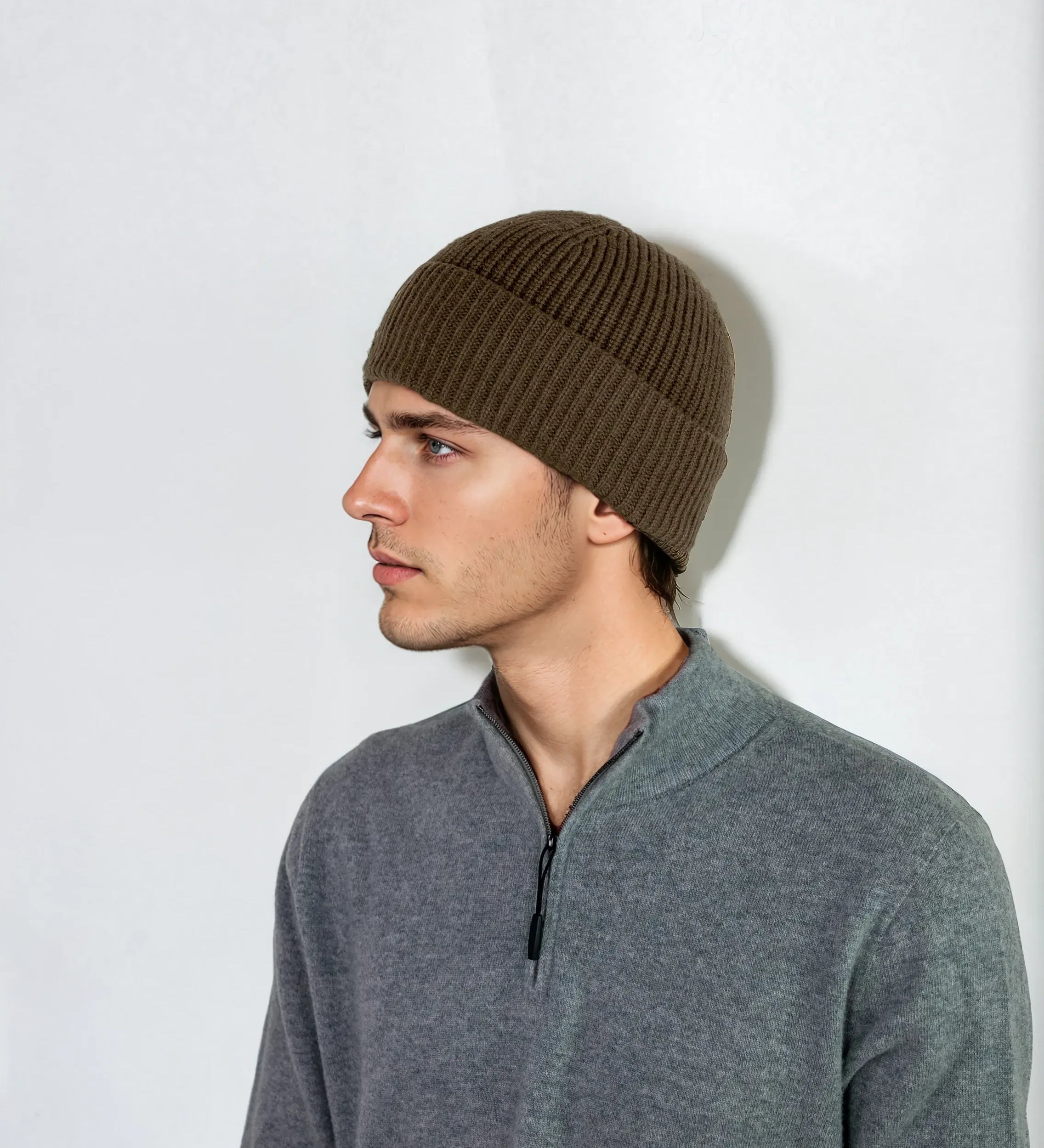 Ribbed cashmere beanie with extra crown room, designed in Telluride and made in the USA. A cozy unisex winter essential.