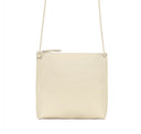 Women's small leather crossbody pouch by B.May in eggshell pebbled leather