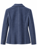 Back view of the Colombo dark blue cashmere single-breasted jacket