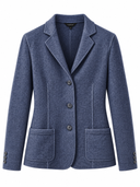 Colombo women’s cashmere single-breasted jacket in dark blue