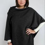 charcoal gray cashmere Scottish cashmere poncho designed in Telluride and made in the USA. A versatile, elegant winter wrap for all body types.