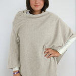 off-white cashmere Scottish cashmere poncho designed in Telluride and made in the USA. A versatile, elegant winter wrap for all body types.