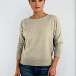 Three-quarter sleeve boatneck cashmere sweater designed in Telluride and made in the USA. Soft, flattering, and easy to wear.