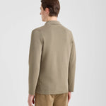 Back view of men's Italian knit blazer by Filippo De Laurentiis in breathable crepe cotton