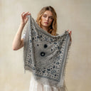 Freya Mini Cosmic Bandana crafted from 100% extra-soft knit cashmere in a 22-inch square