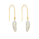 Grainne Morton Feather Thread Through Earrings in mother of pearl and 18k gold-plated silver