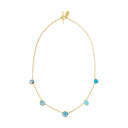 Grainne Morton Five Mini Charm Necklace with cameo, pearl, and vintage glass charms
