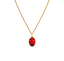 Grainne Morton Ladybird Charm Necklace with a vintage cabochon ladybird in 18k gold-plated silver