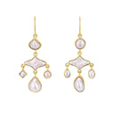 Grainne Morton Pearl Balance Drop Earrings with freshwater pearls and 18k gold-plated silver