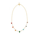 Grainne Morton Rainbow Mini Charm Necklace with coral, opal, turquoise, vintage glass, cameo, and rhinestone charms